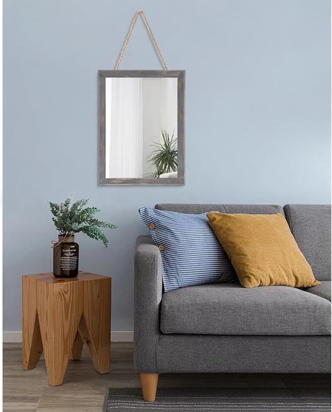AAZZKANG Wooden Mirror Rectangle Rustic Mirrors - Image 7