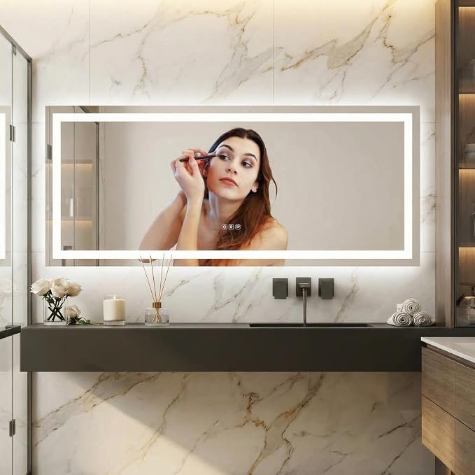 LED Bathroom Mirror 60 x 24 inch, Lighted Bathroom Vanity Mirror by Unknown
