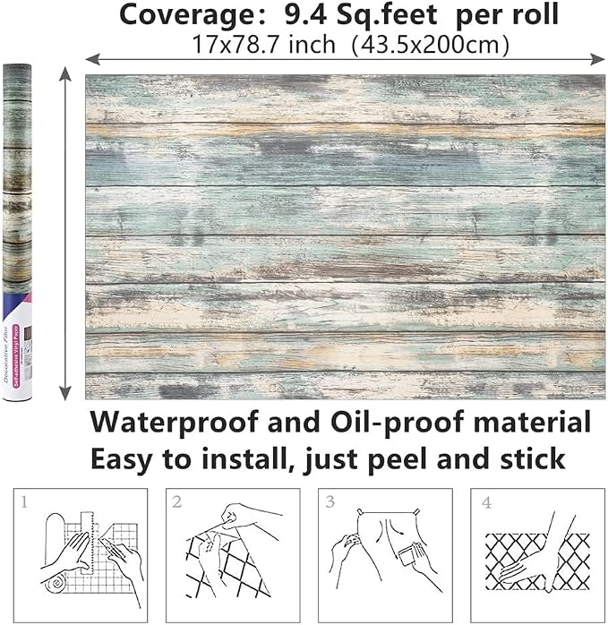 Arthome 17x78.7'' Rustic Wood Contact Paper Peel and Stick Self-Adhesive - Image 7