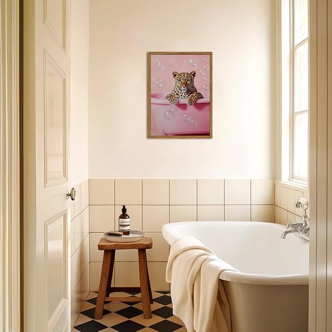 Funny Cheetah Bathroom Wall Art, Cute Animal Bathroom Poster Canvas Prints - Image 7