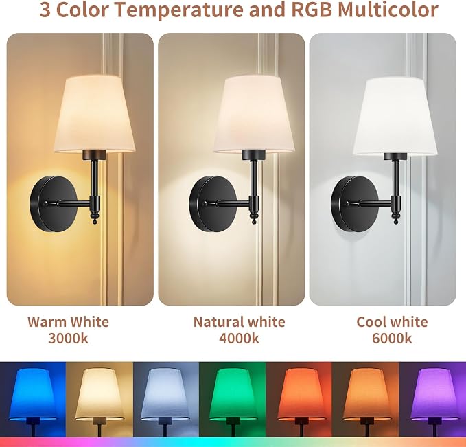 Battery Operated Wall Sconces Set of Two, Rechargeable Wireless Wall Lights - Image 5