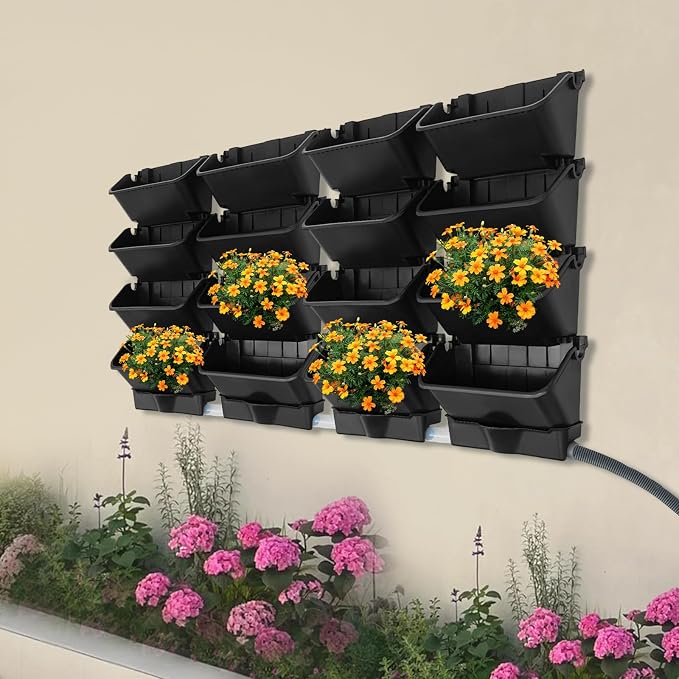 Vertical Wall Planter with 16 Pots, Hanging Garden Plant Flowerpot Holder - Image 7