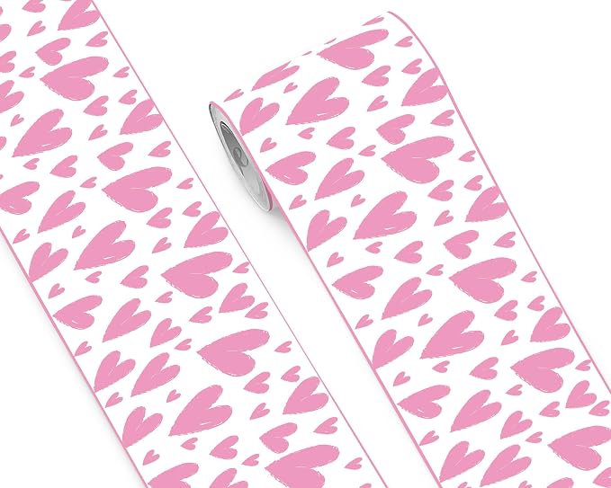 FLFK Pink Heart Wallpaper Border by FLFK
