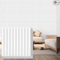 Nuanchu 32 Pcs 3D Slat Wall Panels, Paintable Waterproof Textured Tiles by Nuanchu