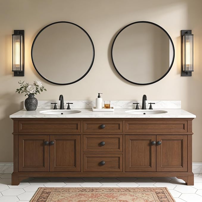 WallBeyond Round Wood Mirror - Image 4