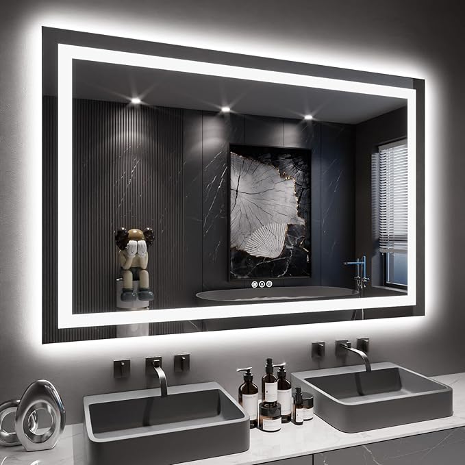 LOAAO 60X40 LED Bathroom Mirror by LOAAO