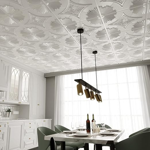 Art3d Drop Ceiling Tiles 24x24 in White, 3D Wainscoting Panels Glue Up 2x2 - Image 3