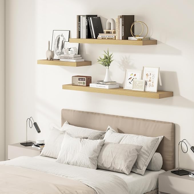 Vivelove 12 Inch Deep Floating Shelves 55 inch Long, 2 Inch Thick Wall Shelves - Image 7
