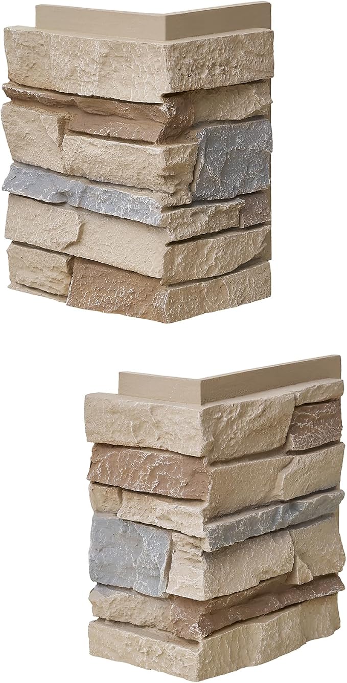 1.77 Inch Deep 3D Faux Stone Corner Panels Matching 8 Piece Set - Image 4