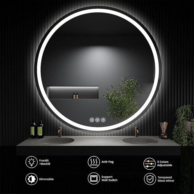LED Bathroom Mirror 48 Inch Round Bathroom Mirror - Image 6