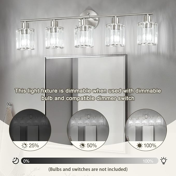Crystal Bathroom Light Fixtures, Bathroom Lighting Fixtures Over Mirror - Image 8