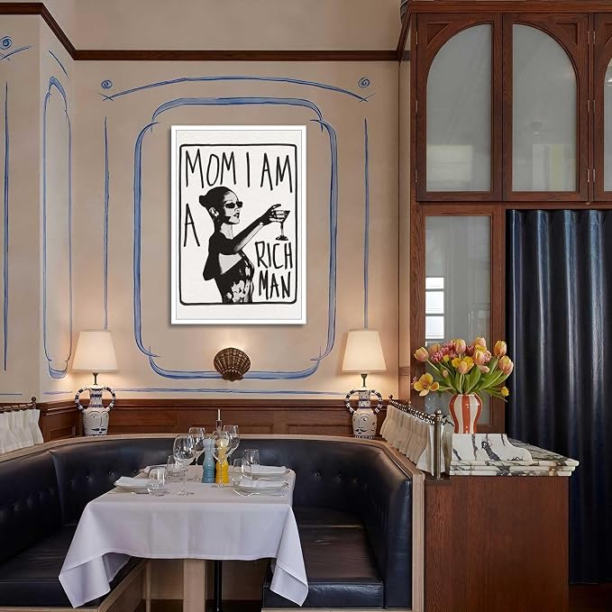 Liyark Mom I Am A Rich Man Aesthetic Retro Music Goblet Poster Feminist canvas - Image 6