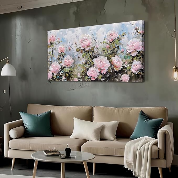 Ardemy Flower Wall Art Canvas Art Wall Decor, Floral Painting Textured Picture - Image 2