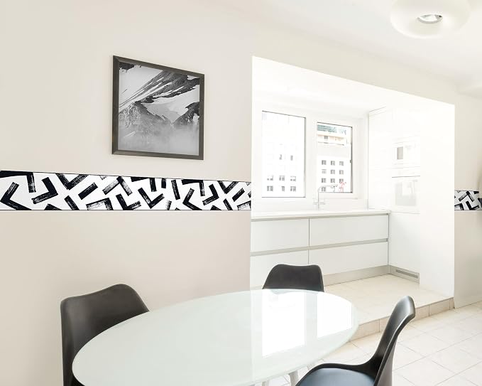 FLFK Black and White Design Wallpaper Border - Image 6