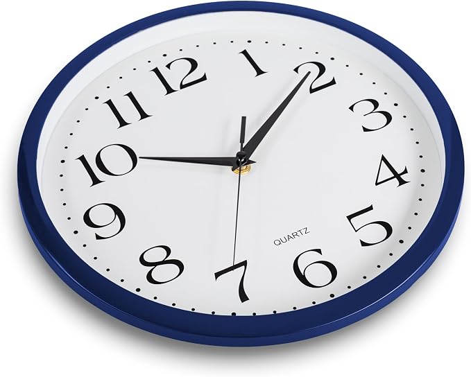 Bernhard Products Navy Wall Clock Silent Non Ticking - Image 3