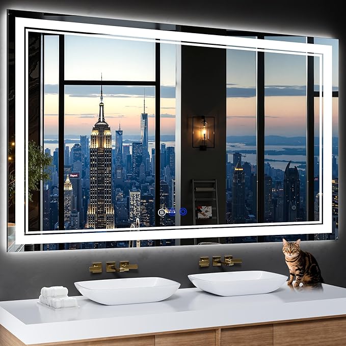 60"x36" LED Bathroom Mirror by INFINIGLASS