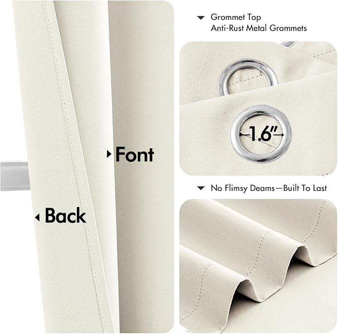 MIULEE Blackout Curtains for Bedroom Living Room 2 Panels, Thermal Insulated - Image 4