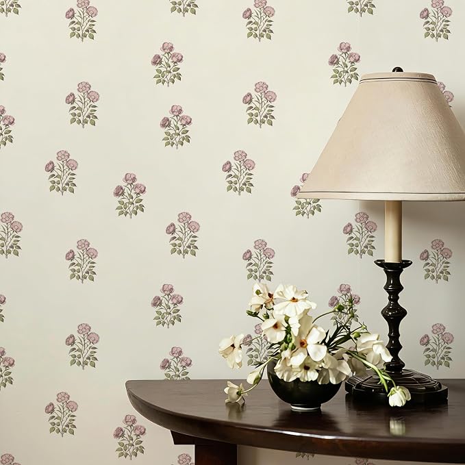 17.3"× 590.5" Vintage Floral Wallpaper Peel and Stick Boho Wallpaper Removable - Image 3
