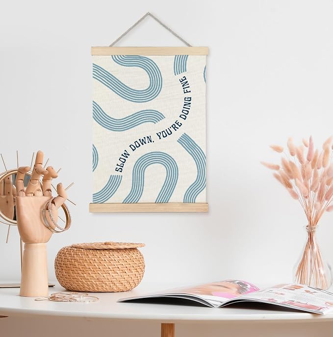 Yomisex Blue Slow Down You're Doing Fine Inspirational Wall Art Poster - Image 3