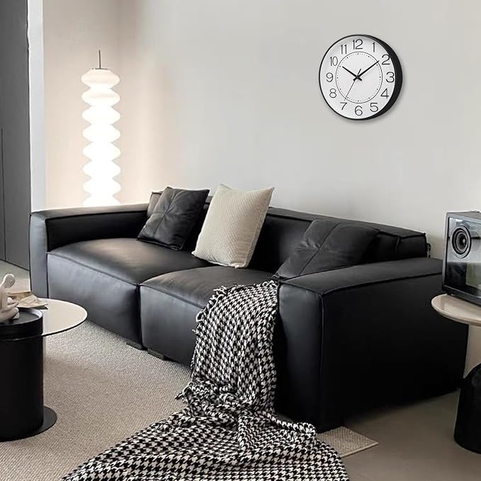 HZDHCLH Modern Wall Clocks Battery Operated, 10 inch White Clock - Image 3