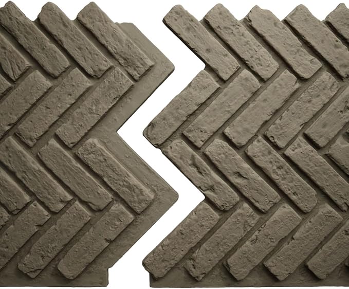 EverStone Herringbone Faux Brick Panel, 46 1/2"W x 25 1/4"H x 1"D, Vintage - Image 8