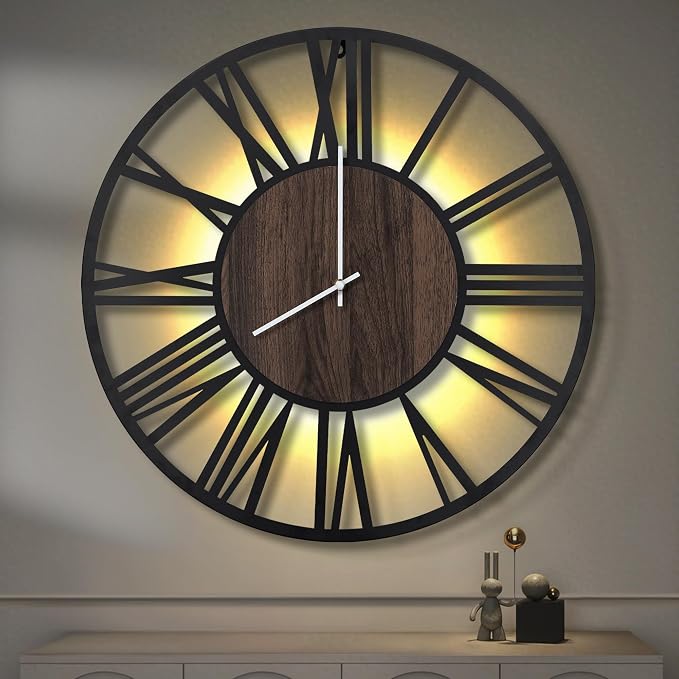 LEIKE Large Wall Clocks with Night Light Battery Operated, Silent Non Ticking by LEIKEWALLCLOCK