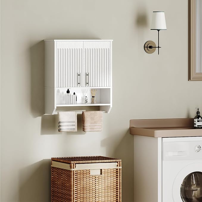 HOOBRO Fluted Bathroom Wall Cabinet, Farmhouse Medicine Cabinet - Image 5