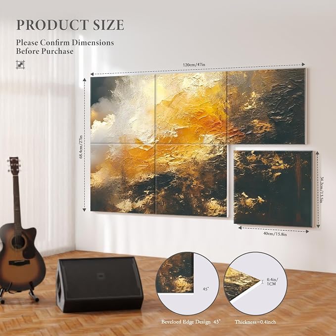 JBER Acoustical Wall Panels, 47.2×27 Inches Art Acoustic Panels, Decorative - Image 2