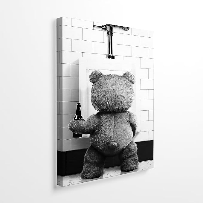 DIHSIEG 12x16 Canvas Wall Art funny bathroom wall art Print Poster Vintage by DIHSIEG