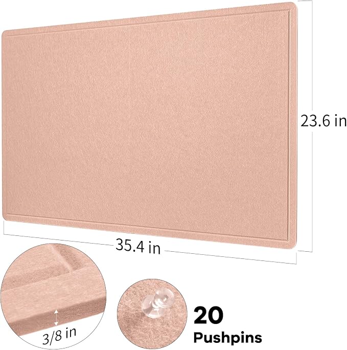 Lightomorrow Bulletin Board, 36 x 24 inches Felt Board - Image 5