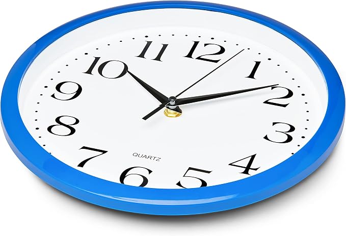 Bernhard Products 10 Inch Blue Quartz Analog Wall Clock - Image 3