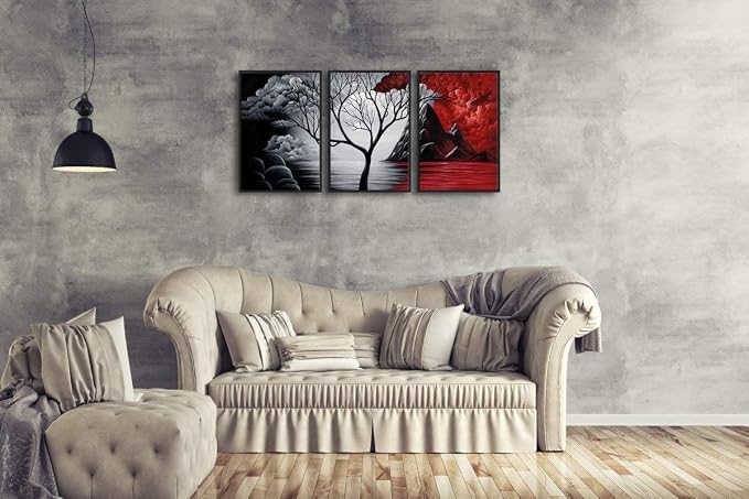 Wieco Art Large Size Framed Art Canvas Art Prints Wall Art the Cloud Tree - Image 2