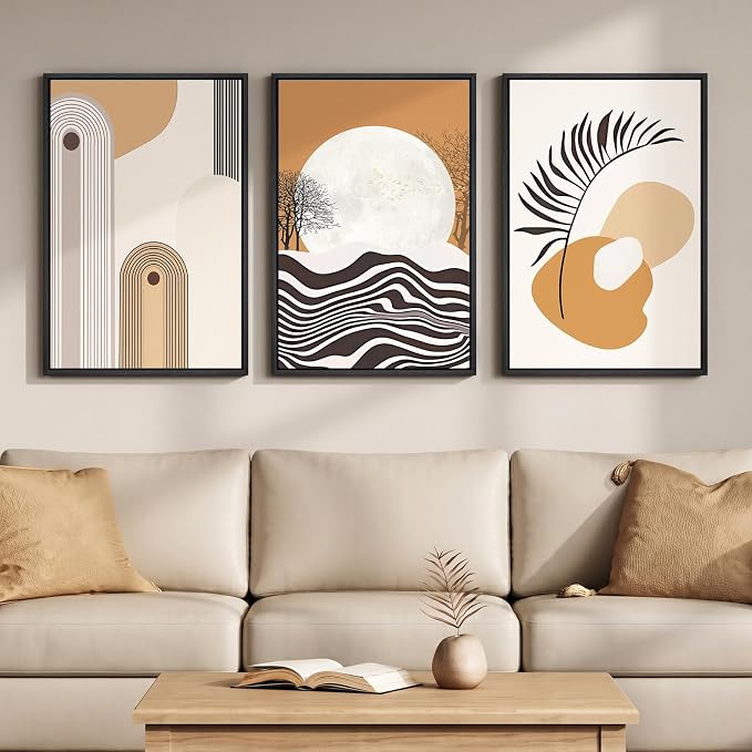 Framed Boho Mid Century Modern Wall Art by MXART