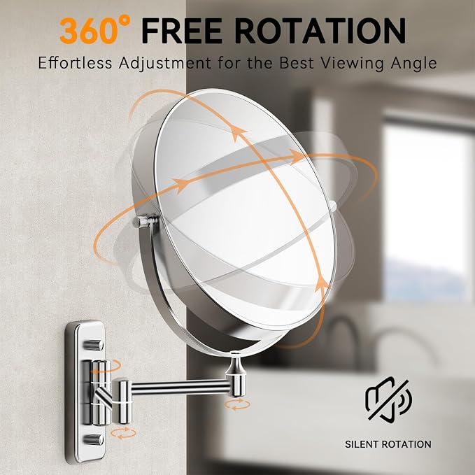 Auxmir 1X/30X Wall Mounted Makeup Mirror, Bathroom Makeup Mirror, Cosmetic - Image 3