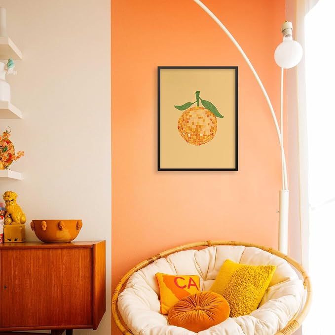 Retro Funky Orange Canvas Wall Art Fashion Disco Ball Aesthetic Posters 08x10 - Image 5