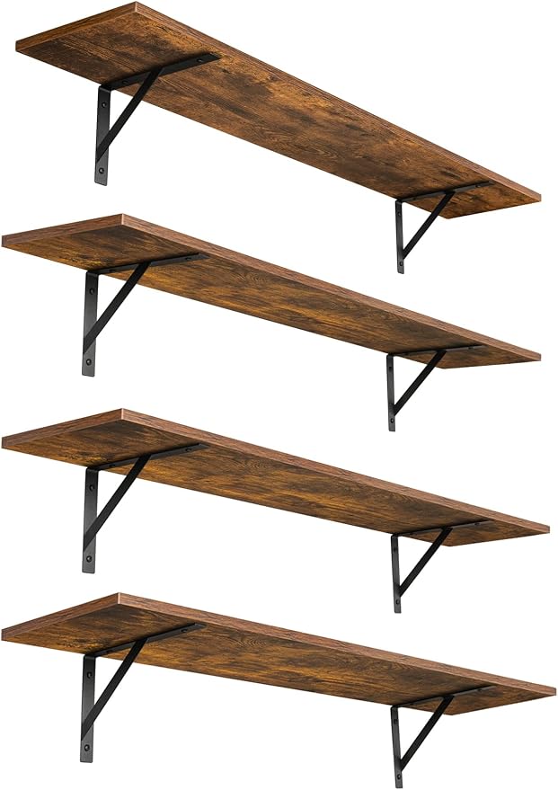 DINZI LVJ Long Wall Shelves, 47.3Inch Wall Mounted Shelves, Extra Large Storage by DINZILVJ