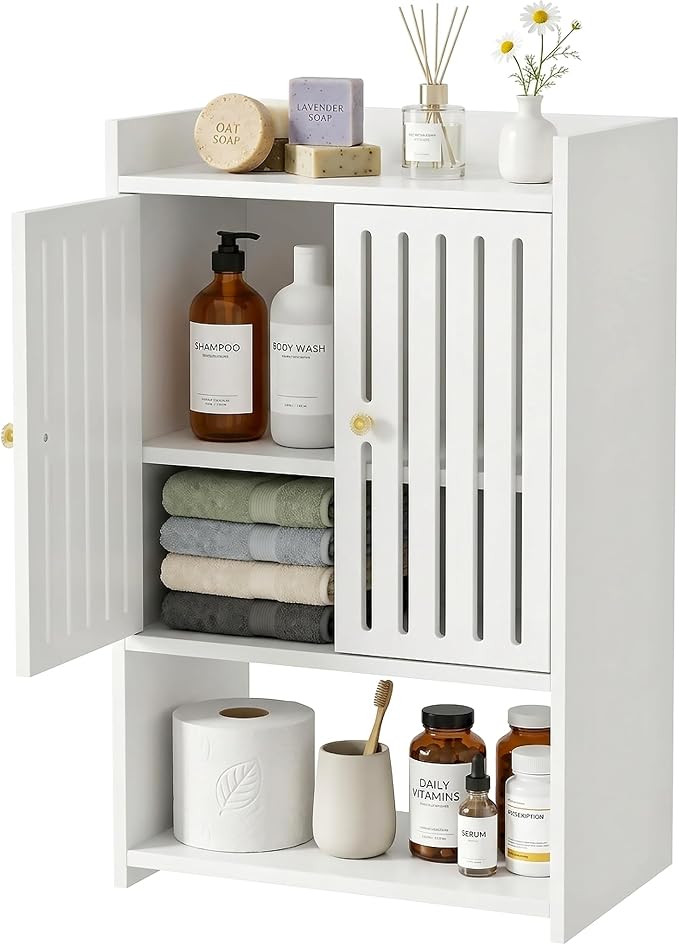 HAYOFAMY Wall Bathroom Storage Cabinet, 4-Tier Medicine Cabinet by HAYOFAMY