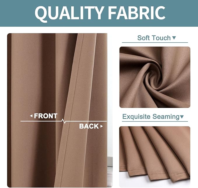 ChrisDowa Room Darkening Curtains 80 Inches Long 2 Panels Set - Image 3