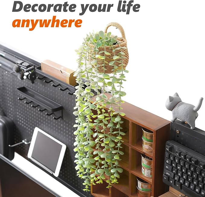 Freyalife 1Pcs Fake Plants Eucalyptus, Artificial Potted Faux Hanging Plants - Image 2