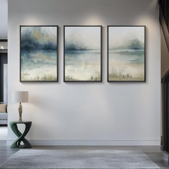 Large Framed Abstract Nature Landscape Wall Art - Image 4