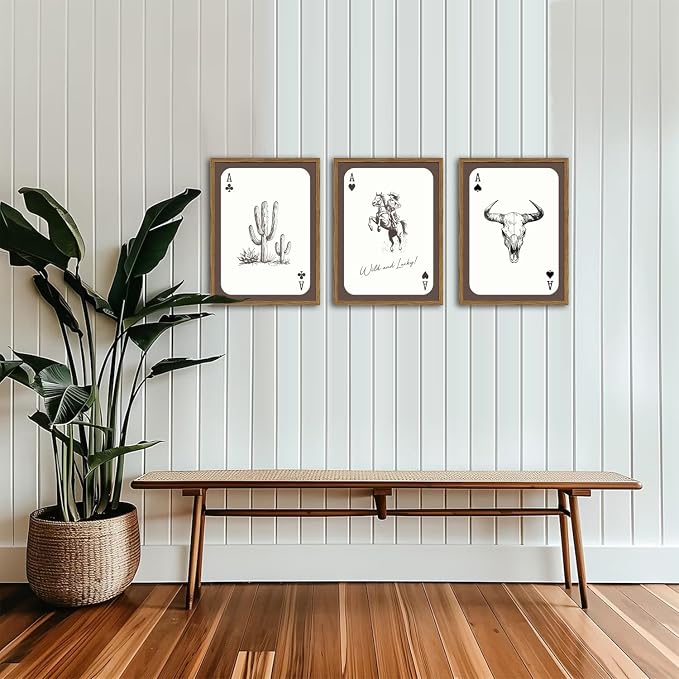 Western Cowgirl Wall Art Set of 3, Vintage Southwestern Wild and Lucky Rodeo - Image 5