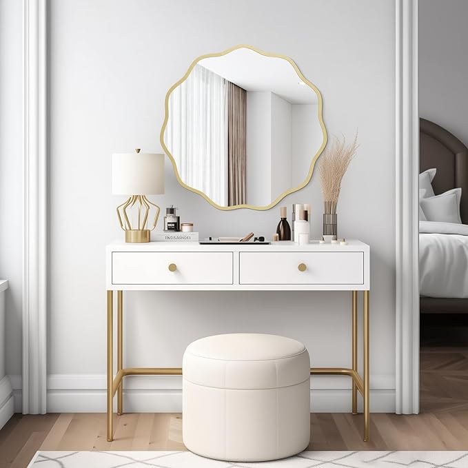 WallBeyond Round Wavy Mirror for Wall Decorative 24 inch, Modern Round Mirror - Image 4