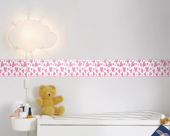 FLFK Pink Heart Wallpaper Border - Image 4