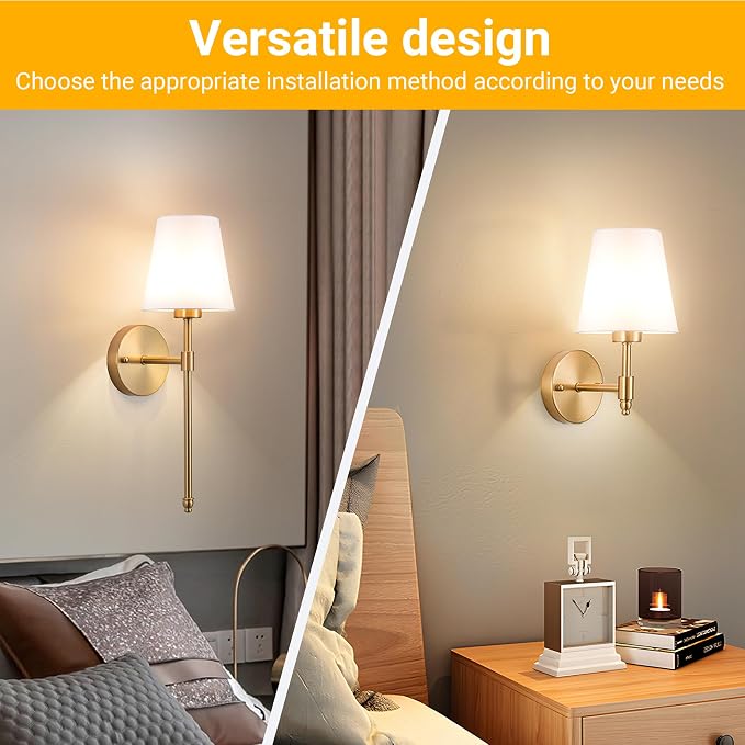 Vimhou Peel and Stick Wall Sconces, Stick On Wall Sconce Set of 2, Battery - Image 9