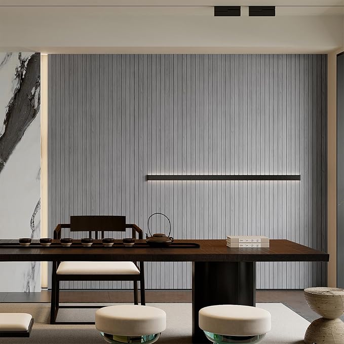 YU LI 3DH Peel and Stick PVC Slat Wall Panel 118"x15.75" Self-Adhesive Thick - Image 3