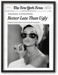 iHery Premium Natural Black OAK Wood 12x16in Audrey Hepburn Trendy Framed Wall by iHery