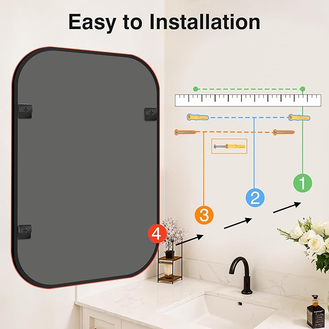 Bathroom Mirror for Wall, HD Reflection Shatterproof Mirror for Living Room - Image 9