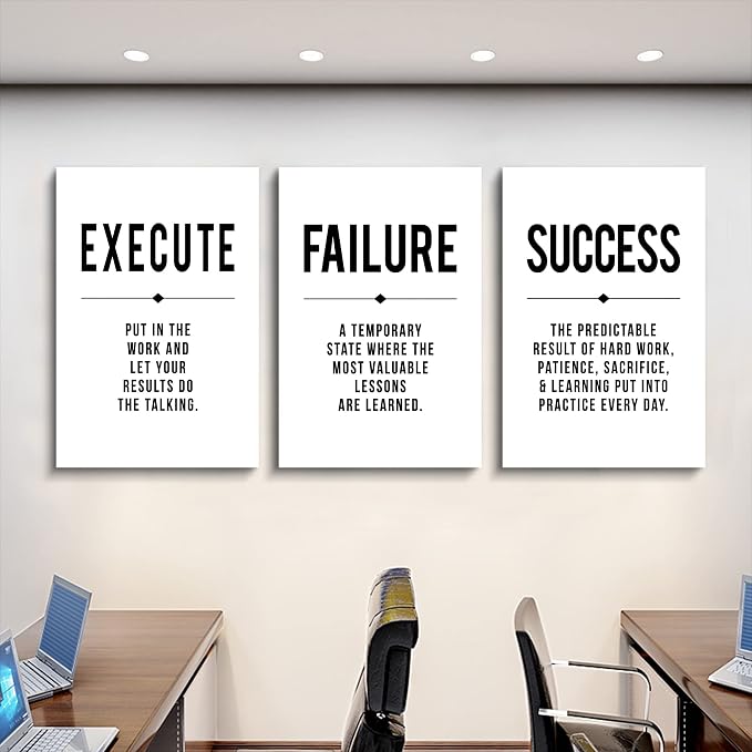 Framed Canvas Wall Art Success Quote, Office Wall Art, Positive Motivational - Image 2