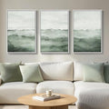 Large Framed Sage Green Abstract Landscape Wall Art by Cuspin