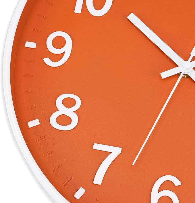 Foxtop Modern Wall Clock Silent Non-Ticking Battery Operated Round Quartz 12 - Image 7